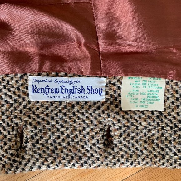 Vintage 60s tweed and fur jacket sz S - Picture 5 of 5